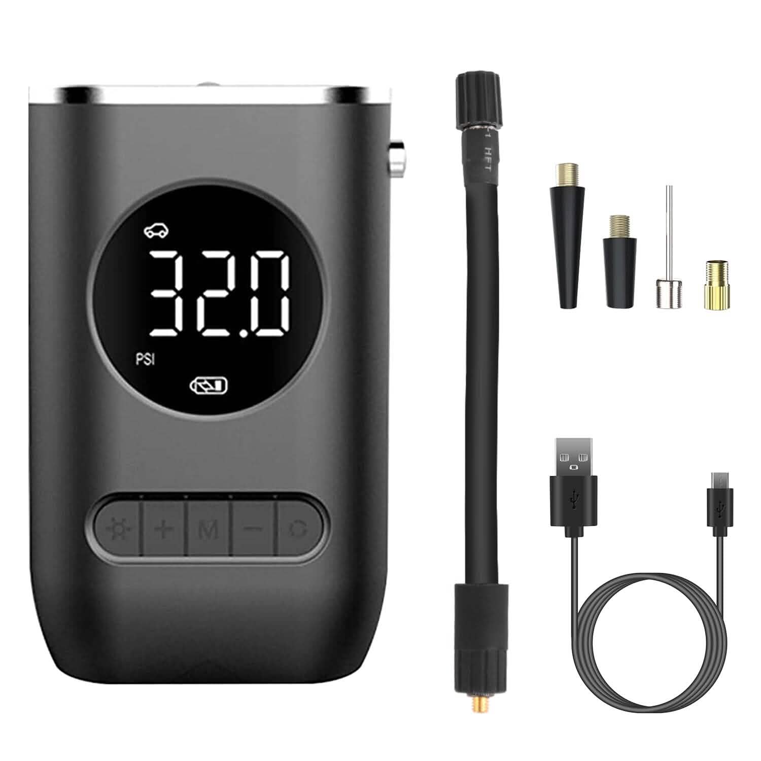 Car Tire Inflator Pump Portable 150 PSI with LED Light Automotive - Tophatter Daily Deals