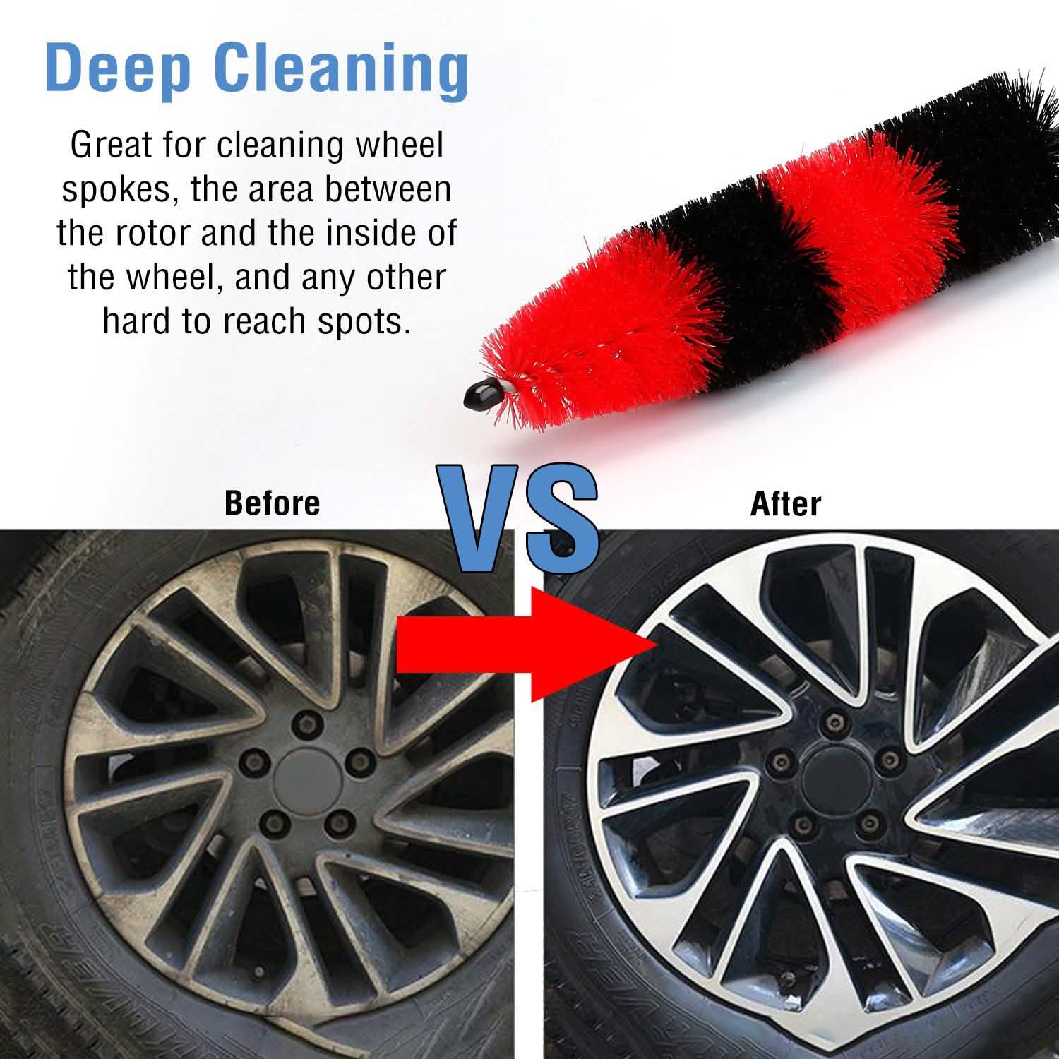 Car Wheel Brush Rims Tire Seat Engine Wash Cleaning Tool Automotive - Tophatter Daily Deals