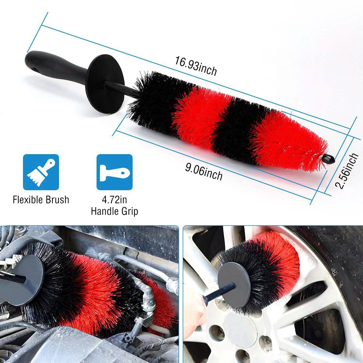 Car Wheel Brush Rims Tire Seat Engine Wash Cleaning Tool Automotive - Tophatter Daily Deals