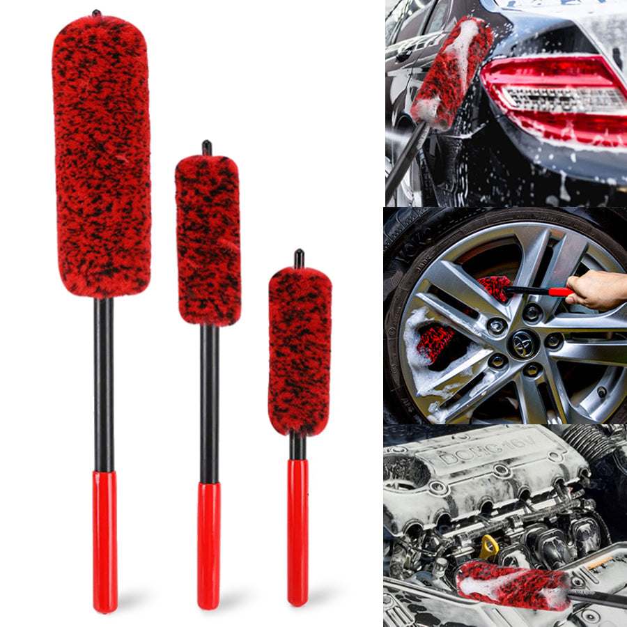 Car Wheel Woolies Plush Soft Alloy Wheel Cleaning Brush Car and Motorcycle Accessories - Tophatter Daily Deals