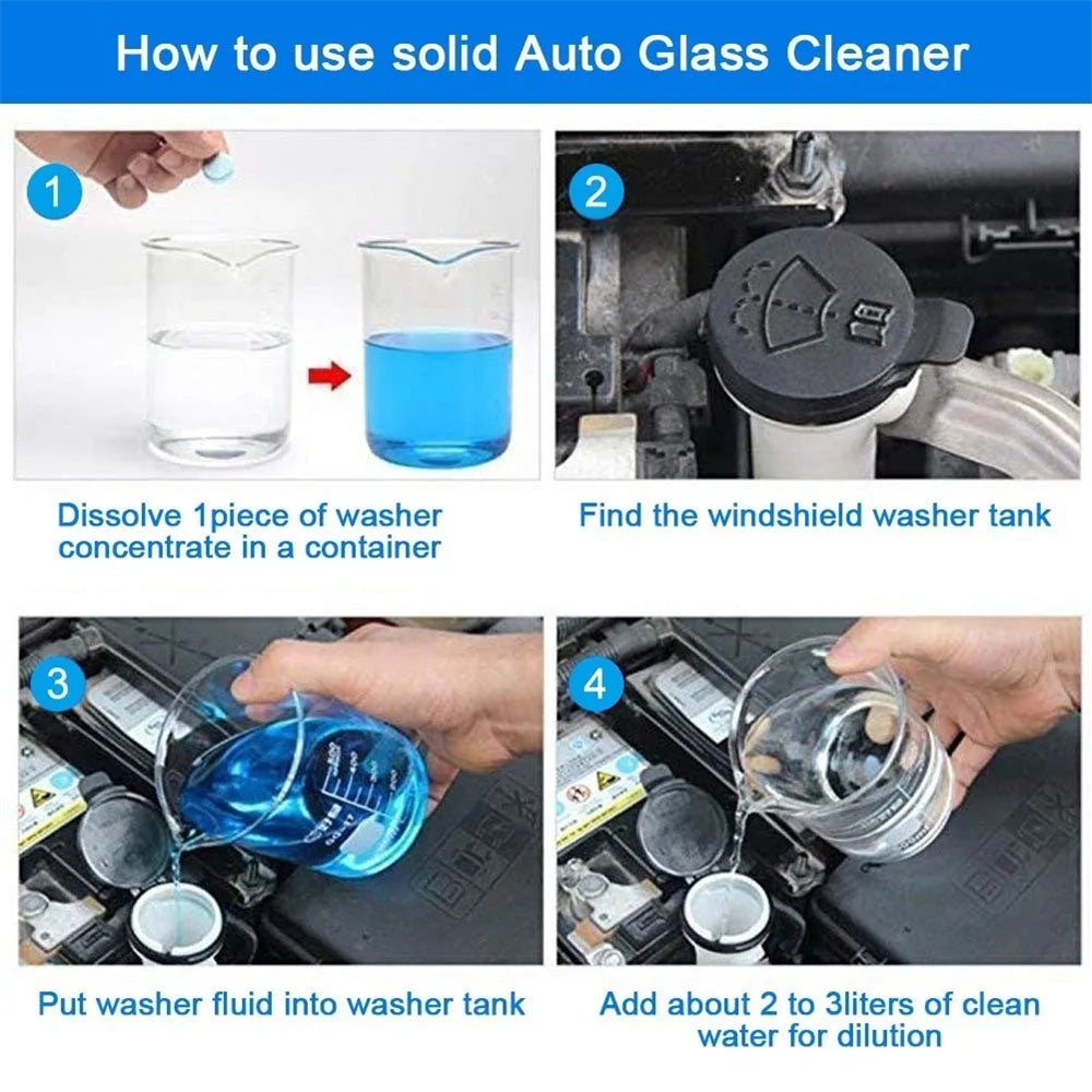 Car Windshield Cleaner Car Effervescent Tablet Glass Car and Motorcycle Accessories - Tophatter Daily Deals