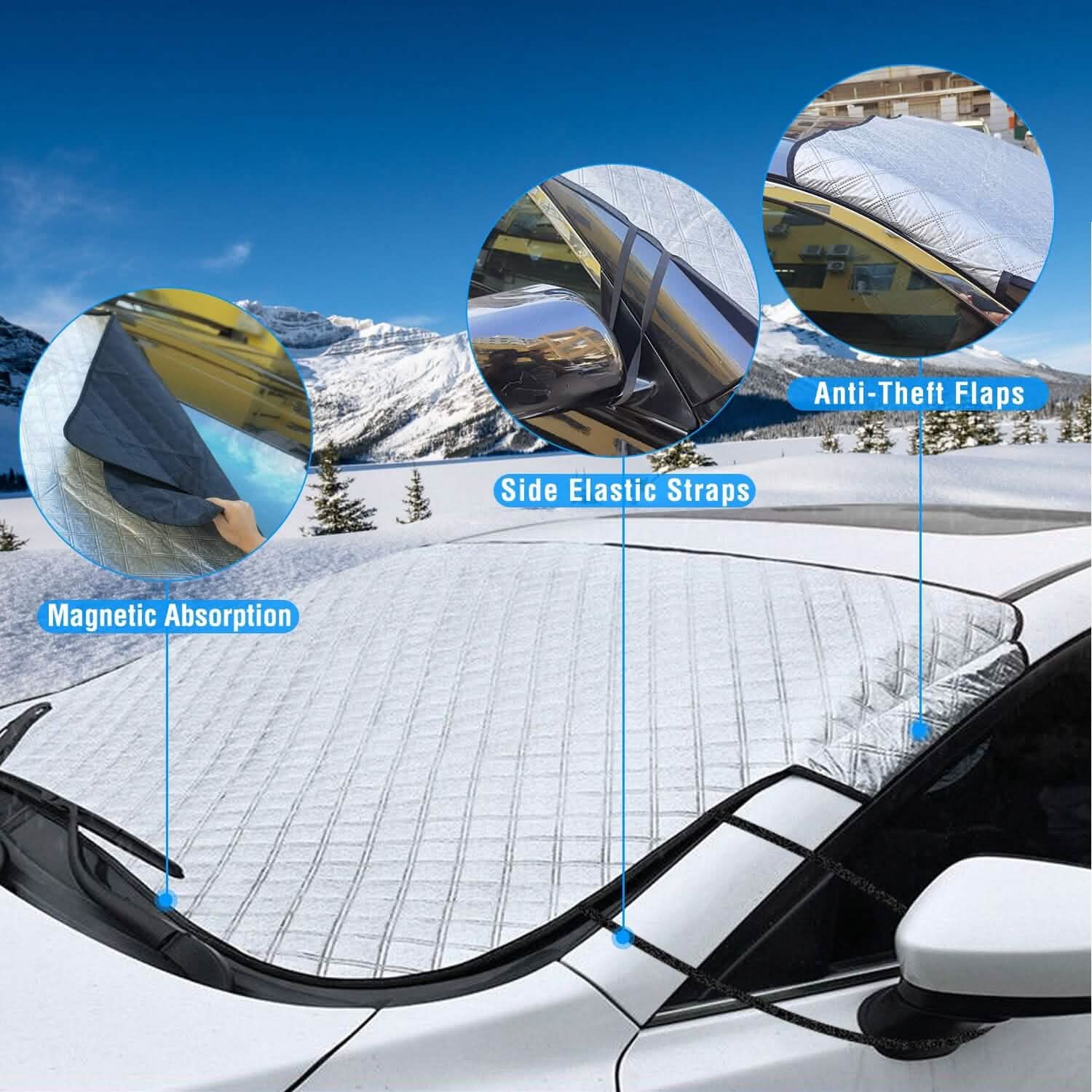 Car Windshield Snow Cover Wind-Proof Magnetic Automotive - Tophatter Daily Deals