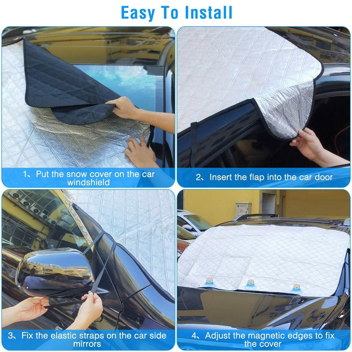 Car Windshield Snow Cover Wind-Proof Magnetic Automotive - Tophatter Daily Deals