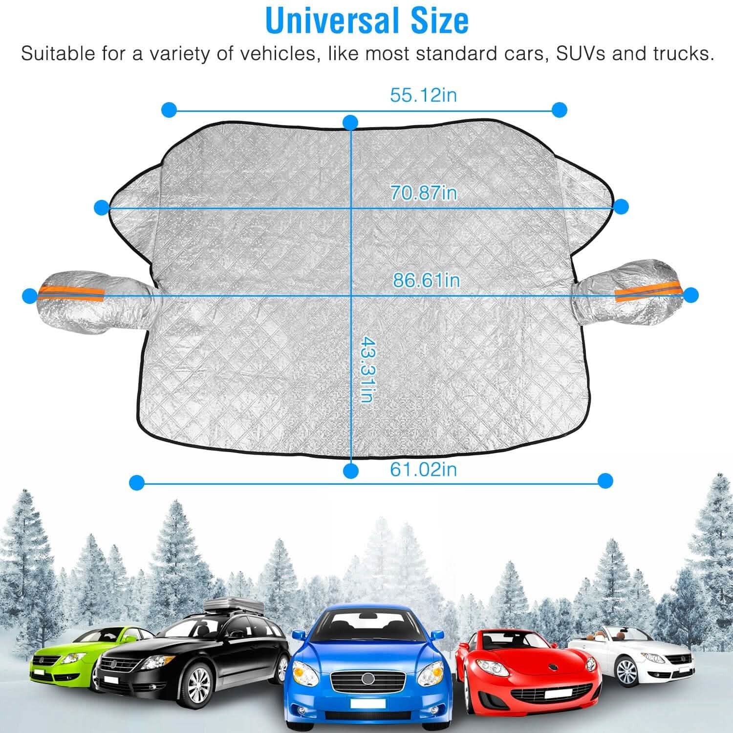 Car Windshield Snow Cover Windproof Magnetic Car Windscreen Cover Automotive - Tophatter Daily Deals