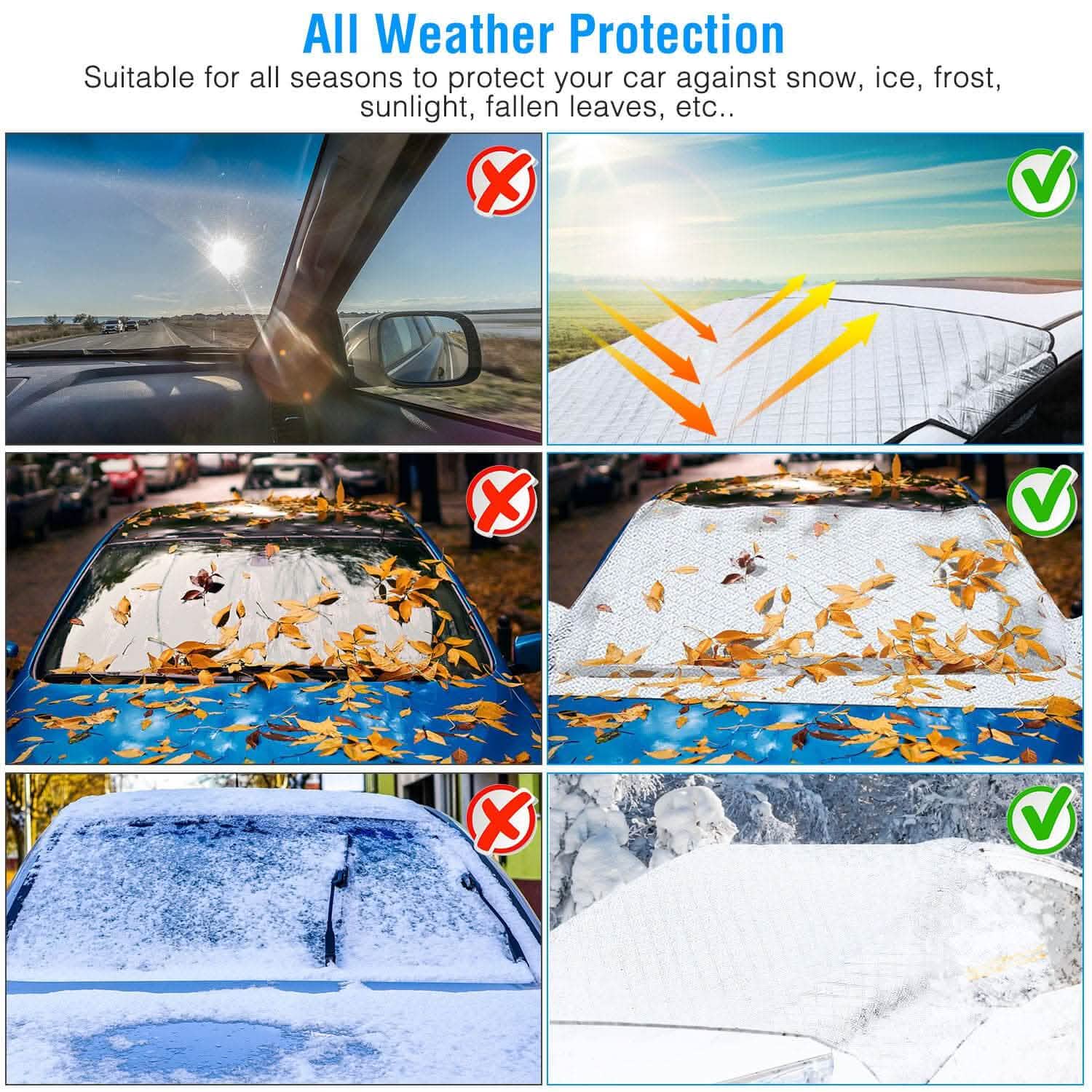 Car Windshield Snow Cover Windproof Magnetic Car Windscreen Cover Automotive - Tophatter Daily Deals