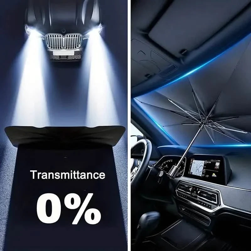Car Windshield Sun Shade UV Rays and Heat Sun Visor Protector Foldable Reflector Umbrella Automotive - Tophatter Daily Deals