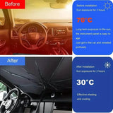 Car Windshield Sun Shade UV Rays and Heat Sun Visor Protector Foldable Reflector Umbrella Automotive - Tophatter Daily Deals