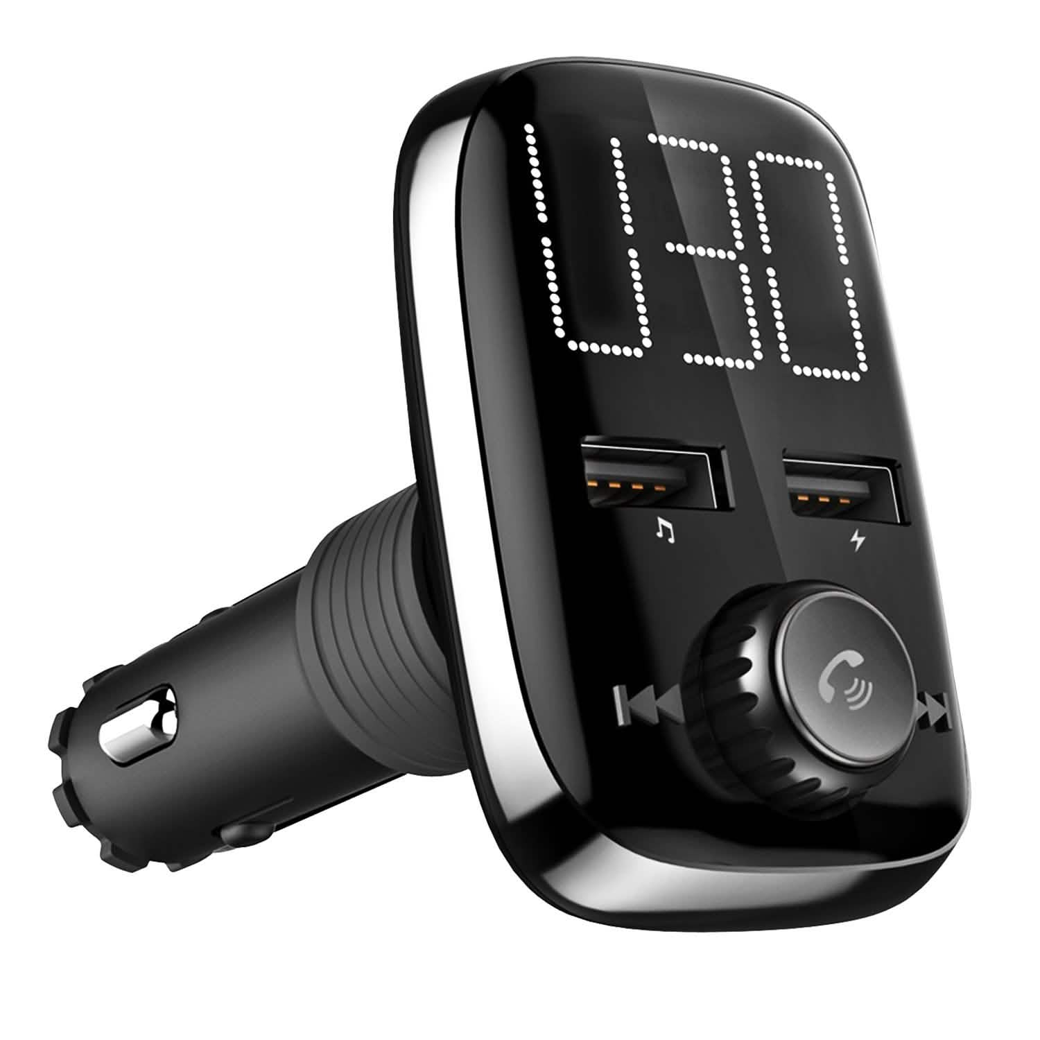 Car Wireless FM Transmitter Dual USB Charger Automotive - Tophatter Daily Deals