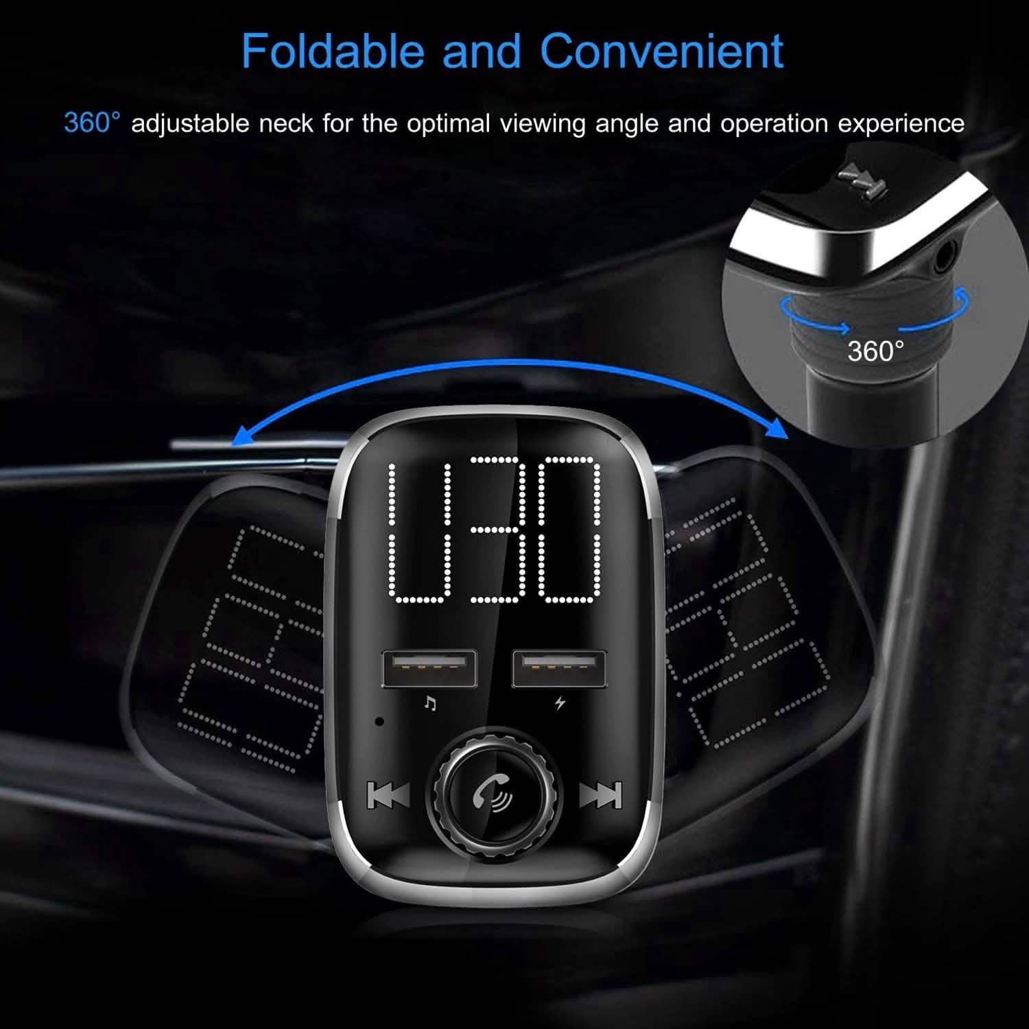 Car Wireless FM Transmitter Dual USB Charger Automotive - Tophatter Daily Deals