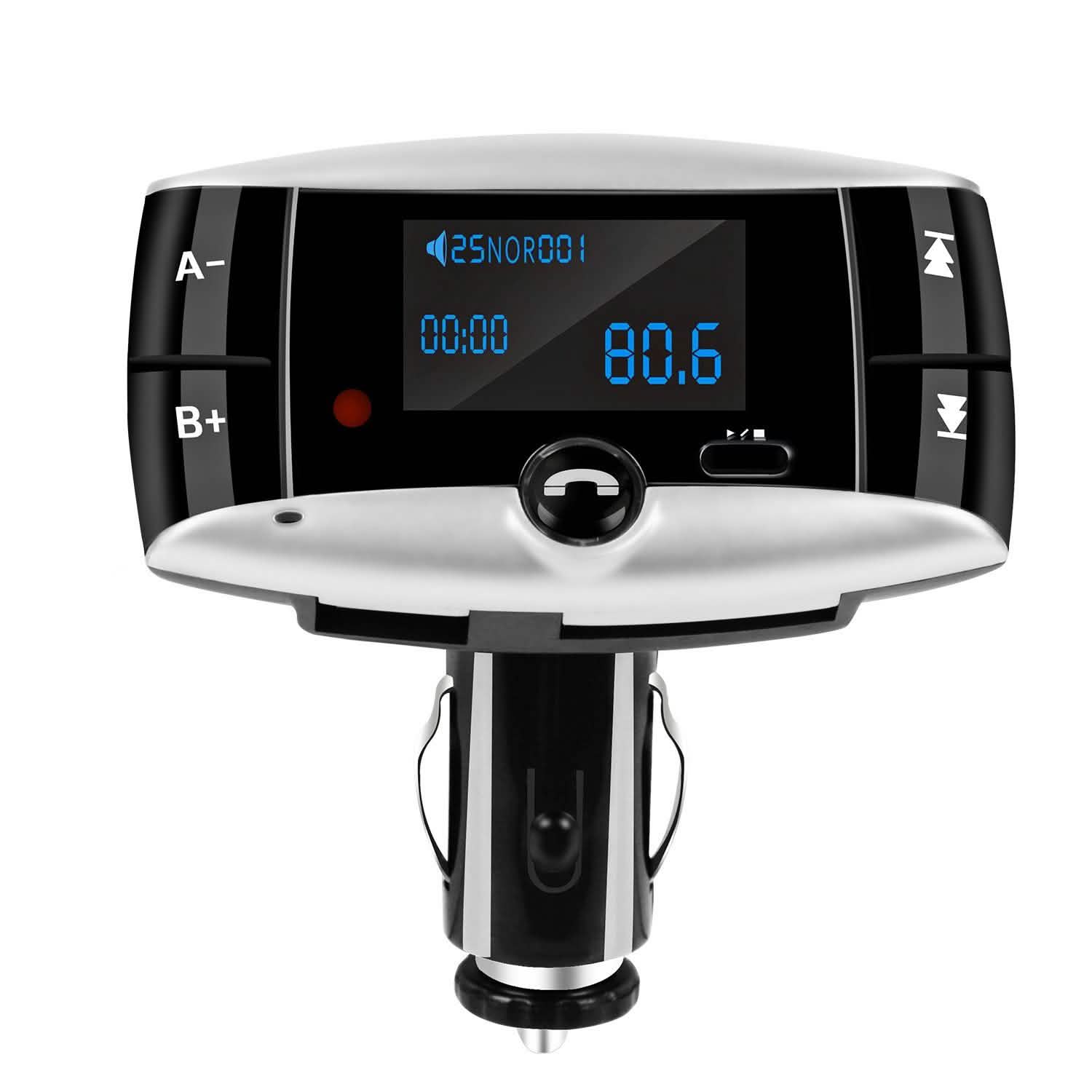 Car Wireless FM Transmitter USB Charger Hands-free Call MP3 Player Automotive - Tophatter Daily Deals