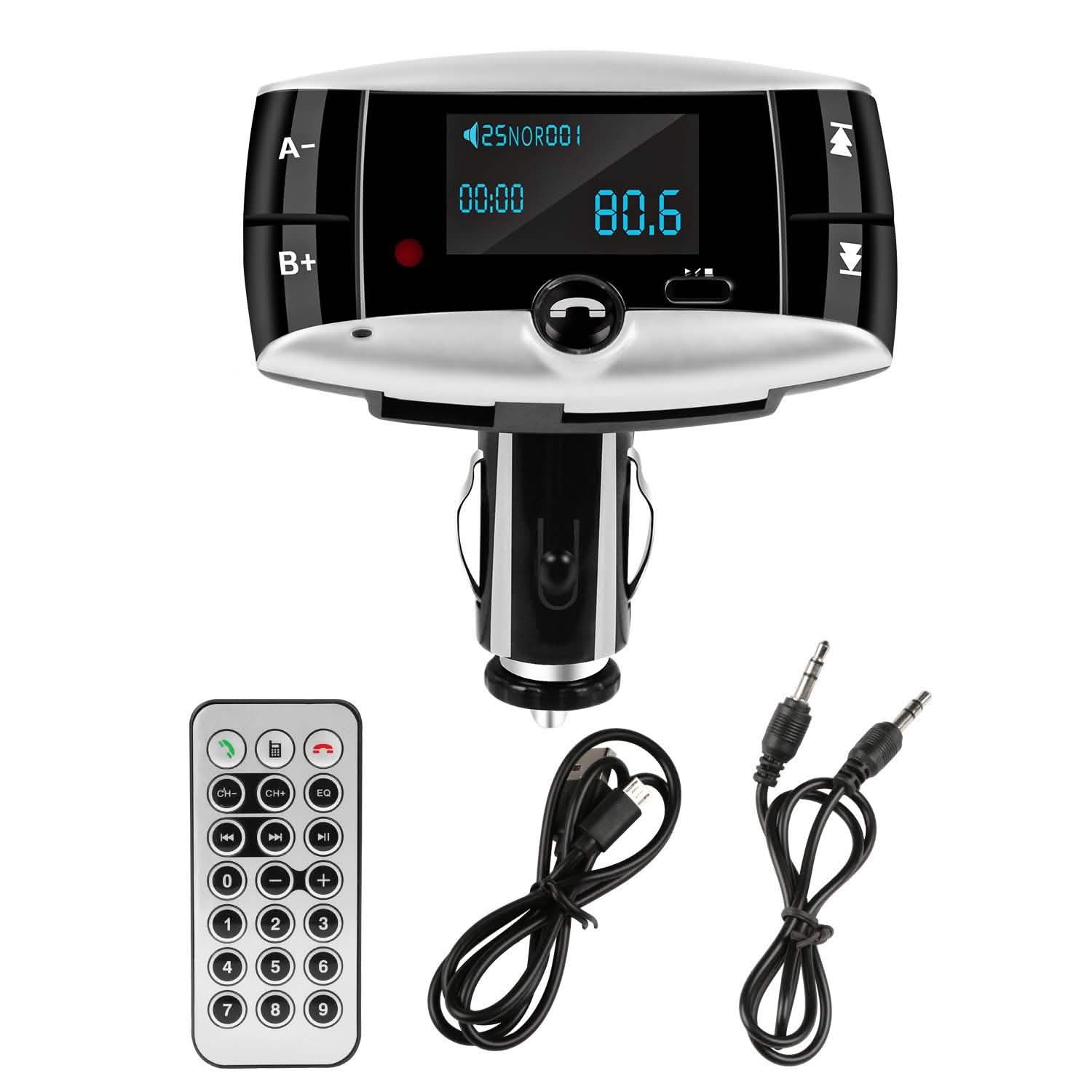 Car Wireless FM Transmitter USB Charger Hands-free Call MP3 Player Automotive - Tophatter Daily Deals