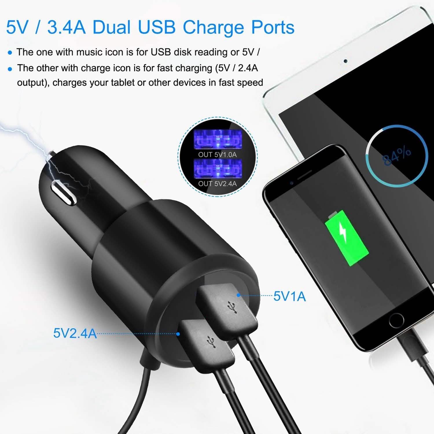 Car Wireless FM Transmitter V4 .2 Car MP3 Player Automotive - Tophatter Daily Deals