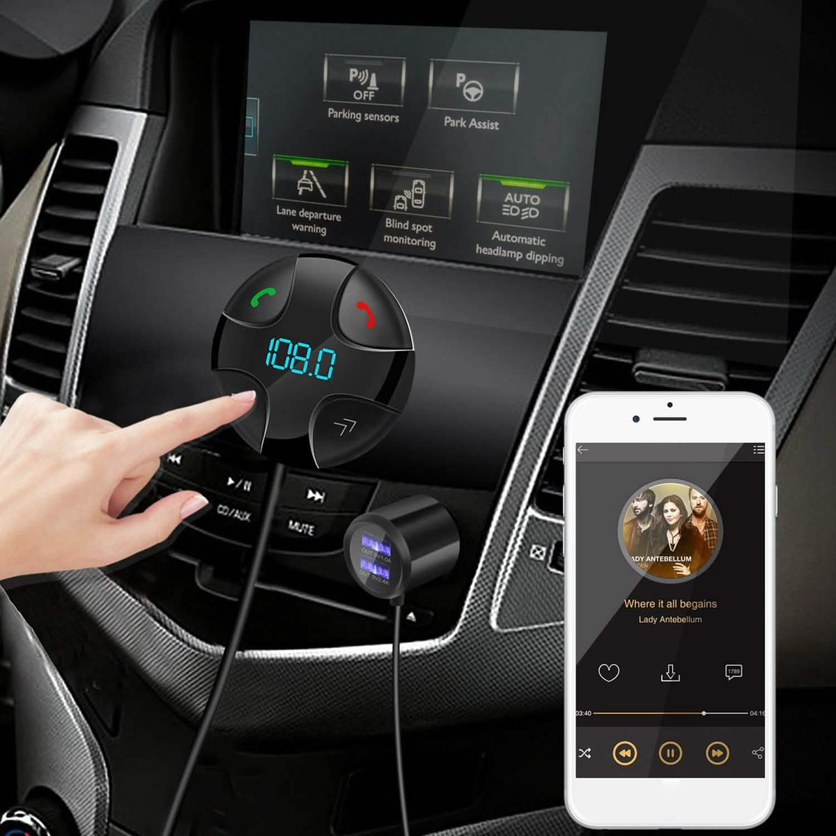 Car Wireless FM Transmitter V4 .2 Car MP3 Player Automotive - Tophatter Daily Deals