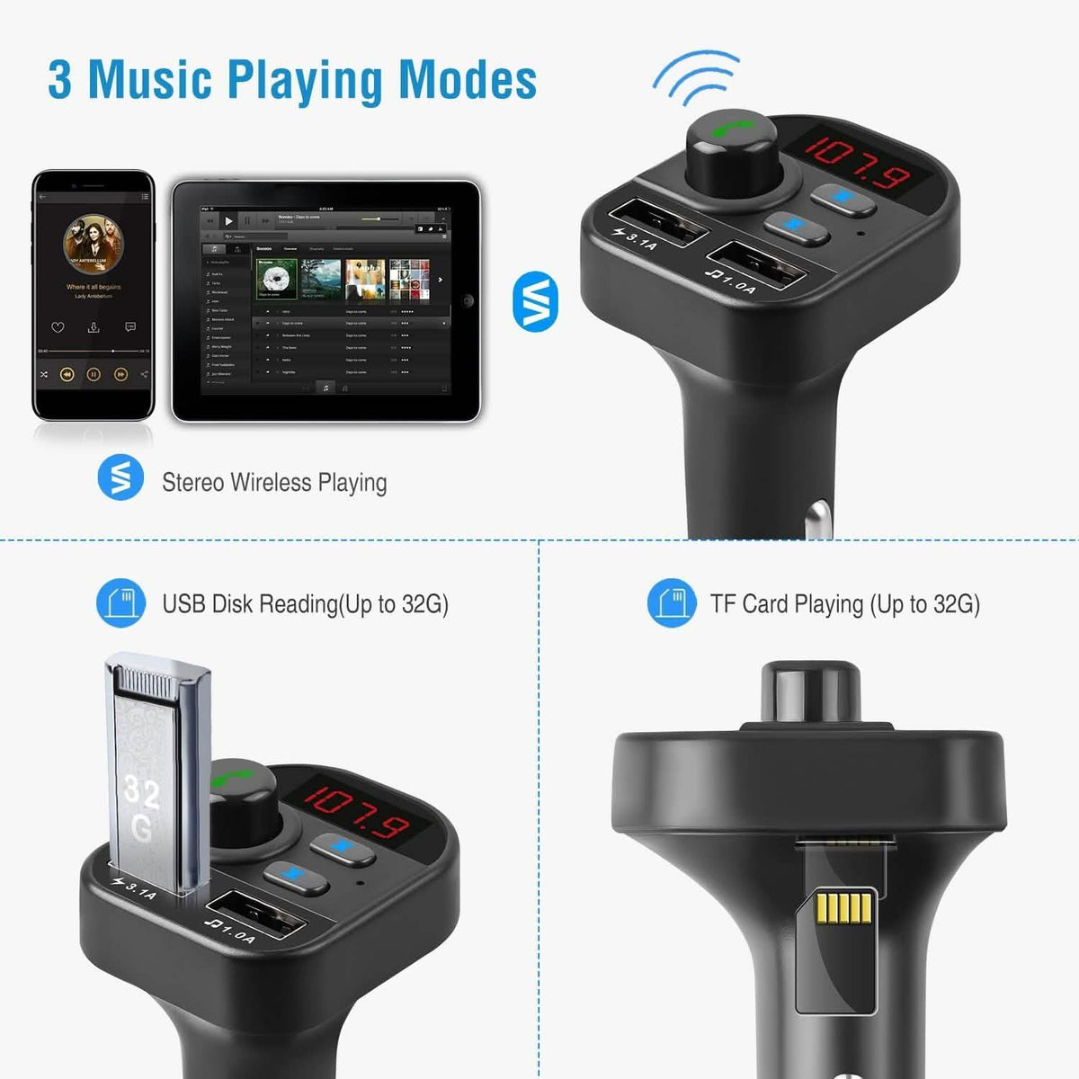 Car Wireless V5.1 FM Transmitter Automotive - Tophatter Daily Deals