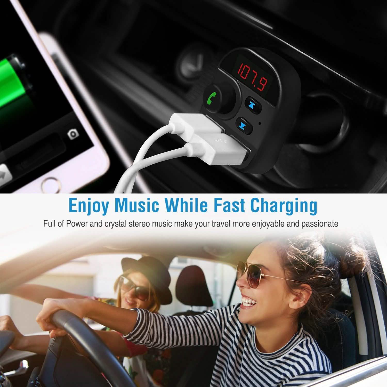 Car Wireless V5.1 FM Transmitter Automotive - Tophatter Daily Deals