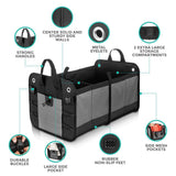 Car Boot Organiser - Heavy Duty Collapsible Foldable Tidy Pocket Storage Car Accessories - Tophatter Daily Deals