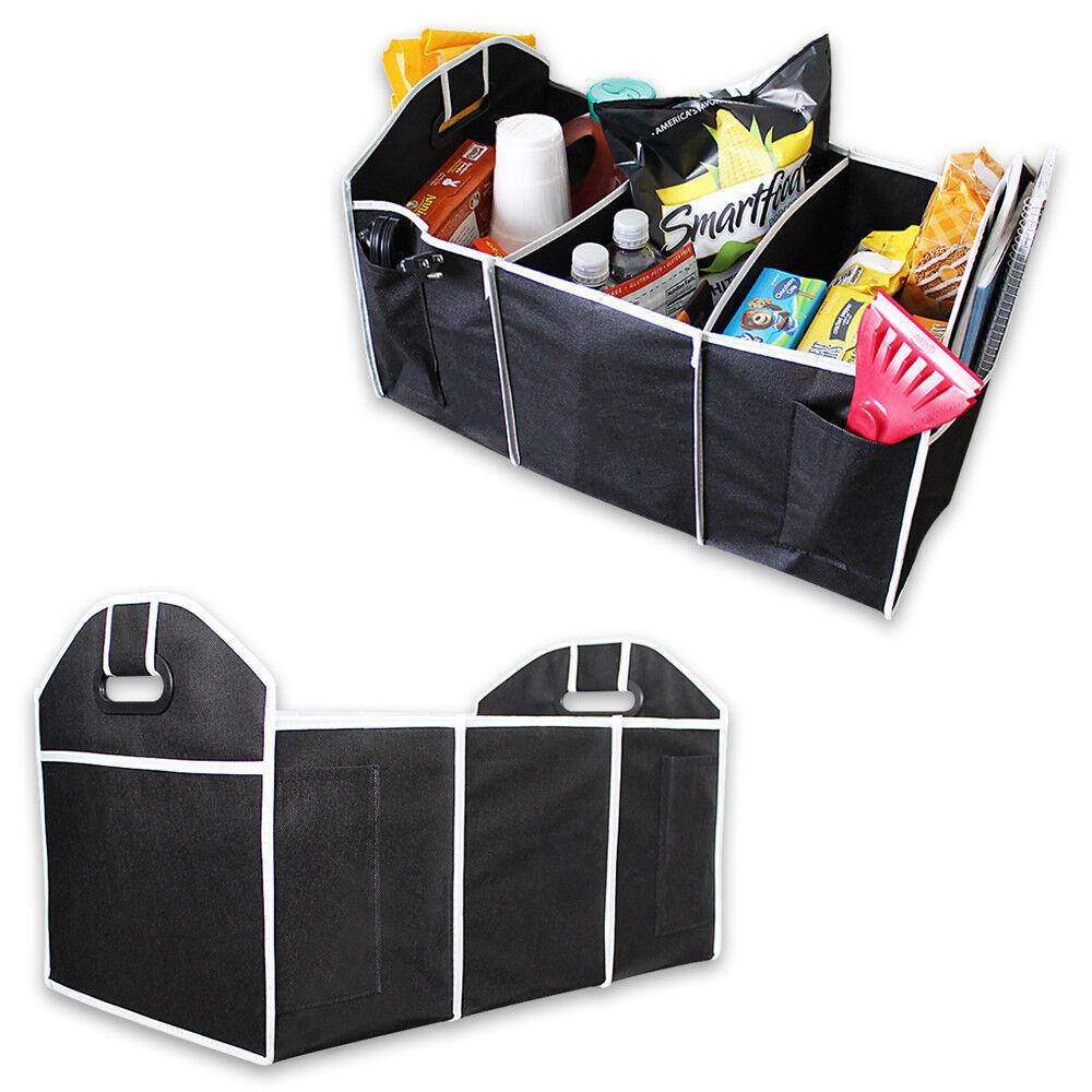 Car Boot Organiser - Heavy Duty Collapsible Foldable Tidy Pocket Storage Car Accessories - Tophatter Daily Deals