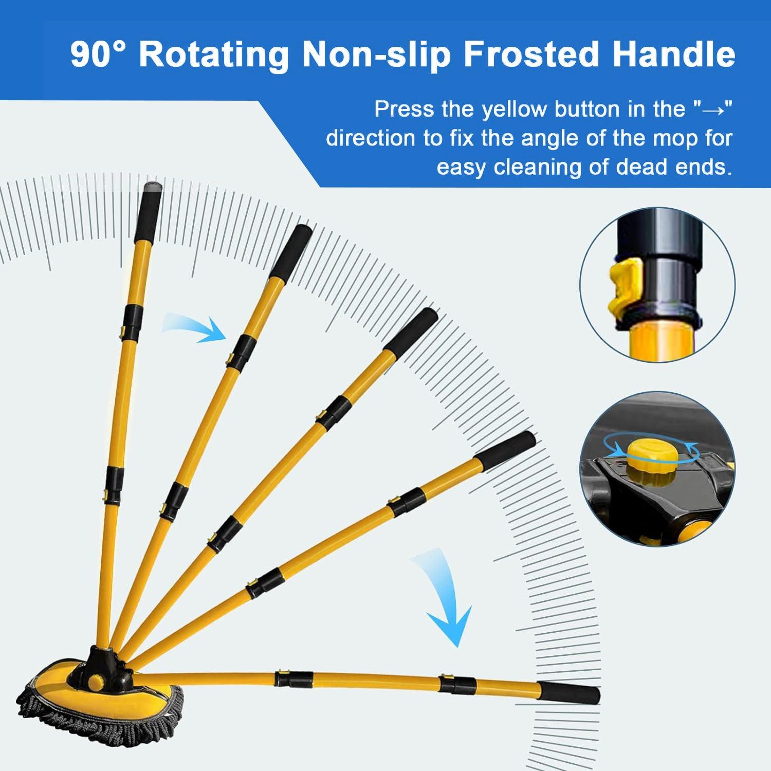 Car Wash Brush Mop - Adjustable Telescopic Wash Brush Kit Long Handle Vehicle Cleaning Tool Car Accessories - Tophatter Daily Deals