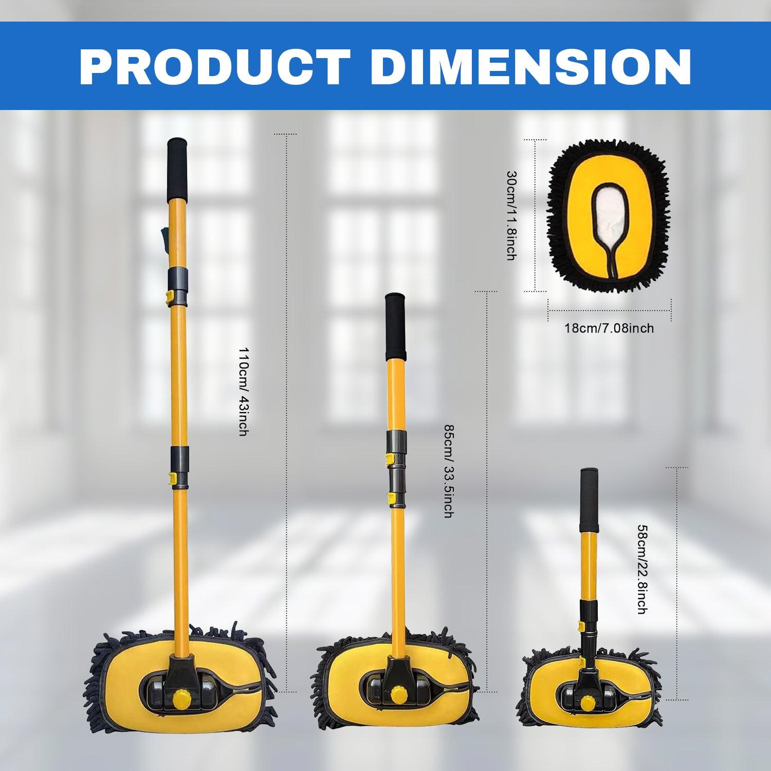 Car Wash Brush Mop - Adjustable Telescopic Wash Brush Kit Long Handle Vehicle Cleaning Tool Car Accessories - Tophatter Daily Deals