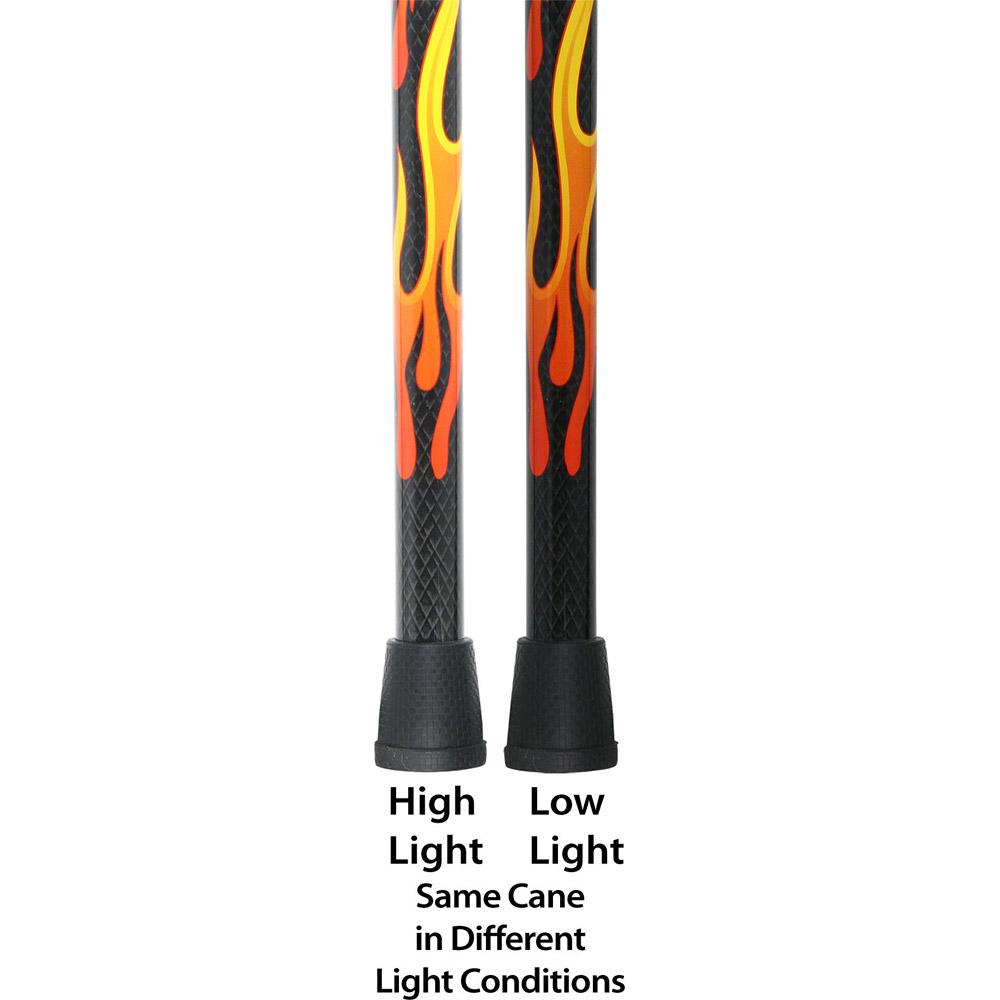 Dr. House Flame Folding Derby Cane: Foldable & Adjustable Carbon Fiber Dr Gregory House Walking Canes - Tophatter Daily Deals