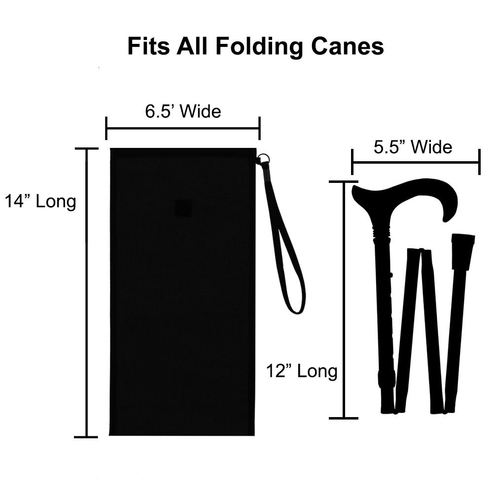 Dark Grey Folding Cane Bag: Convenient Wrist Strap Design Folding Cane Pouch Bags - Tophatter Daily Deals