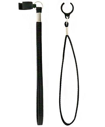 Black Leather-Style Cane Strap - Snap Clip for 16mm Shafts Gold Chain - Tophatter Daily Deals