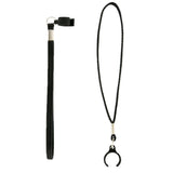 Black Leather-Style Cane Strap - Snap Clip for 16mm Shafts Gold Chain - Tophatter Daily Deals