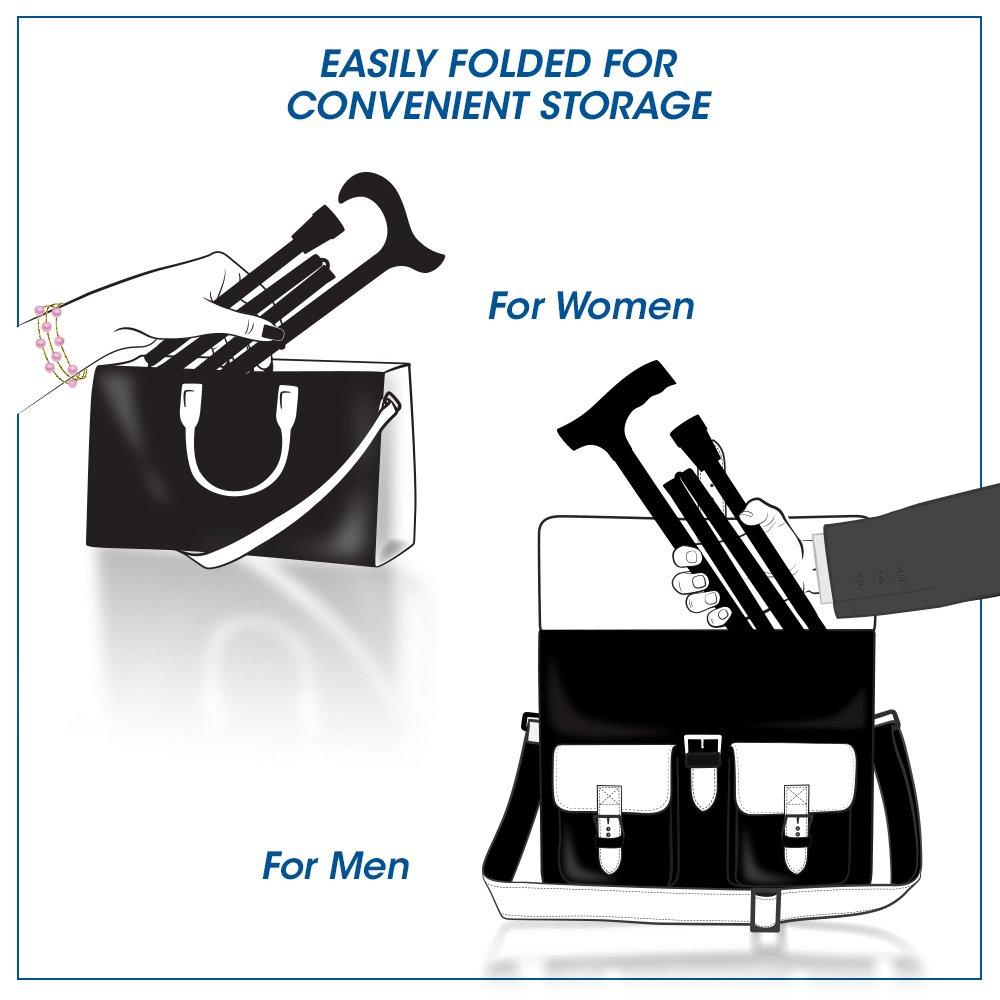 Ultra-Light Mini Folding Carbon Fiber Cane - Adjustable Fritz Superlite Carbon Fiber Walking Canes - Tophatter Daily Deals