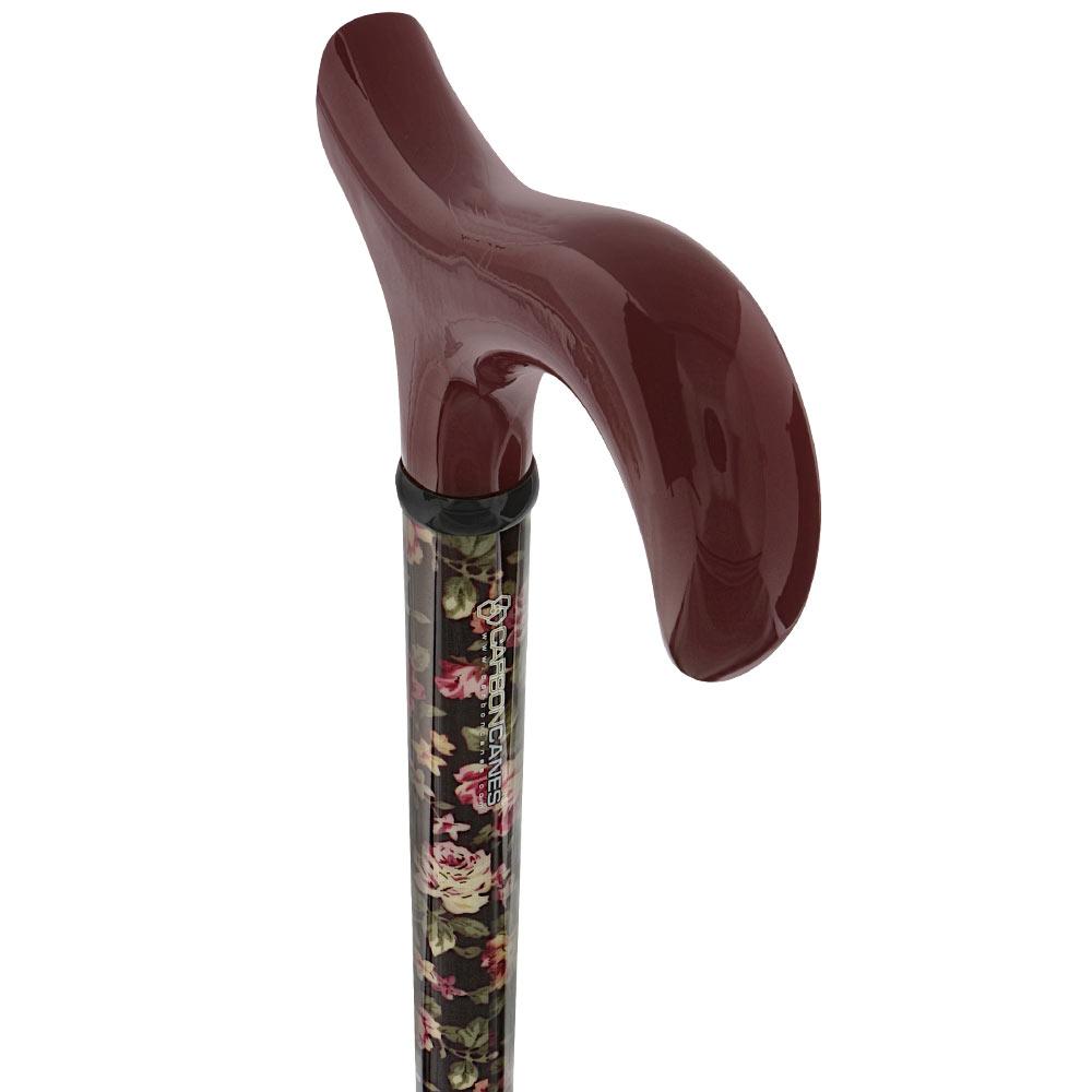 Dark Floral Derby Cane: Adjustable Carbon Fiber Superlite Carbon Fiber Walking Canes - Tophatter Daily Deals