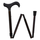 Exotic Ebony Wrapped Folding Carbon Fiber Cane - Foldable, Adjustable Superlite Carbon Fiber Walking Canes - Tophatter Daily Deals