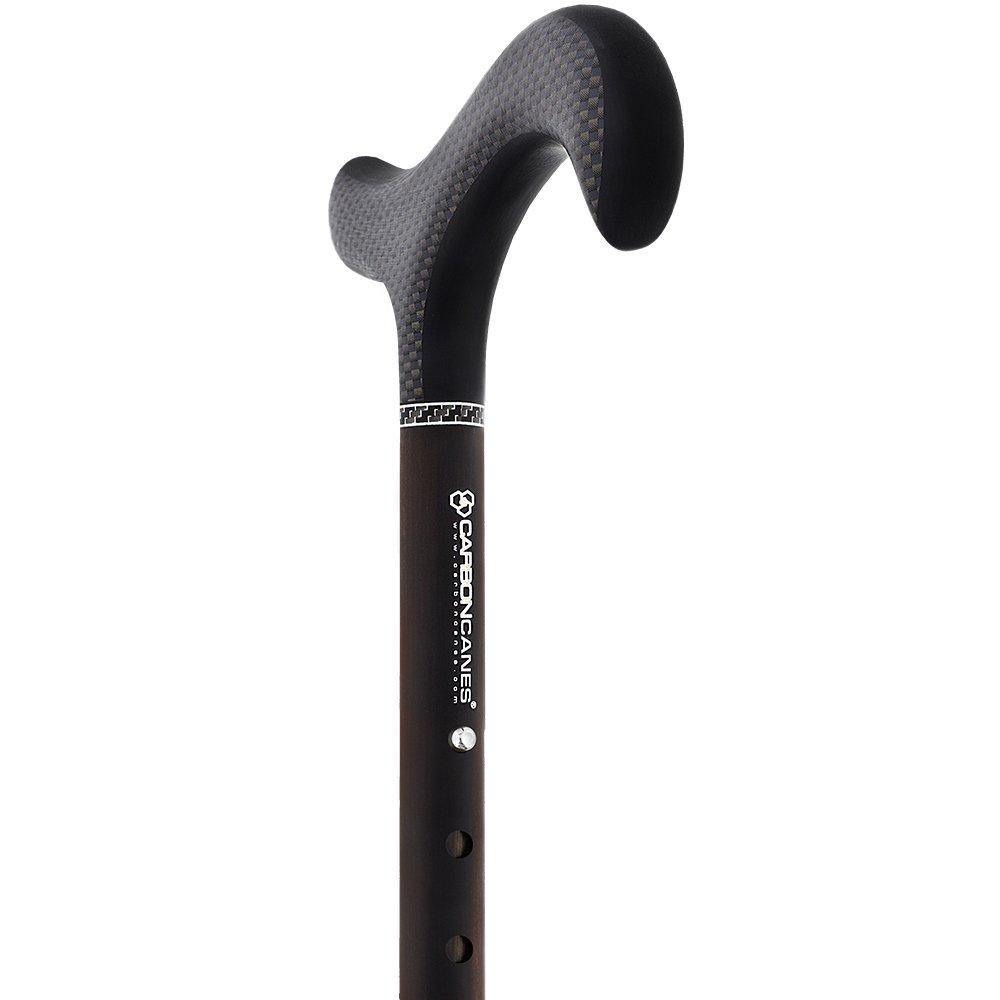 Exotic Ebony Wrapped Folding Carbon Fiber Cane - Foldable, Adjustable Superlite Carbon Fiber Walking Canes - Tophatter Daily Deals