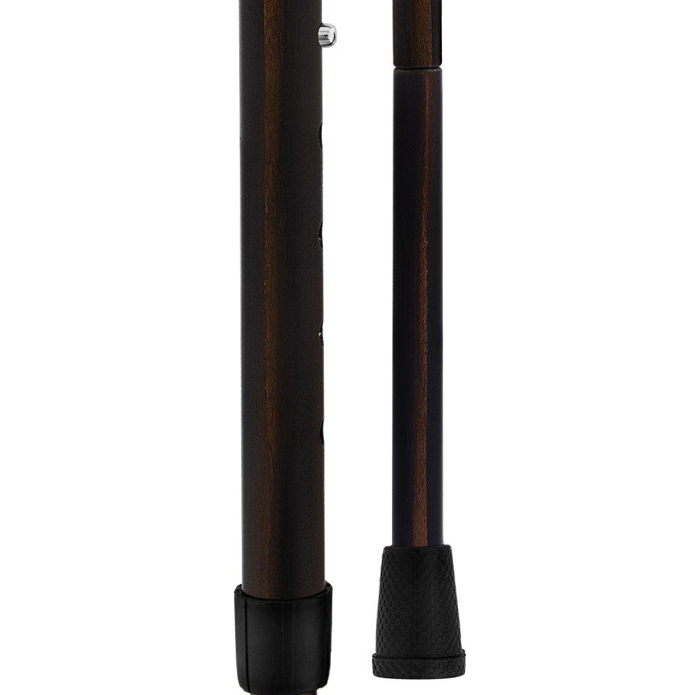 Exotic Ebony Wrapped Folding Carbon Fiber Cane - Foldable, Adjustable Superlite Carbon Fiber Walking Canes - Tophatter Daily Deals
