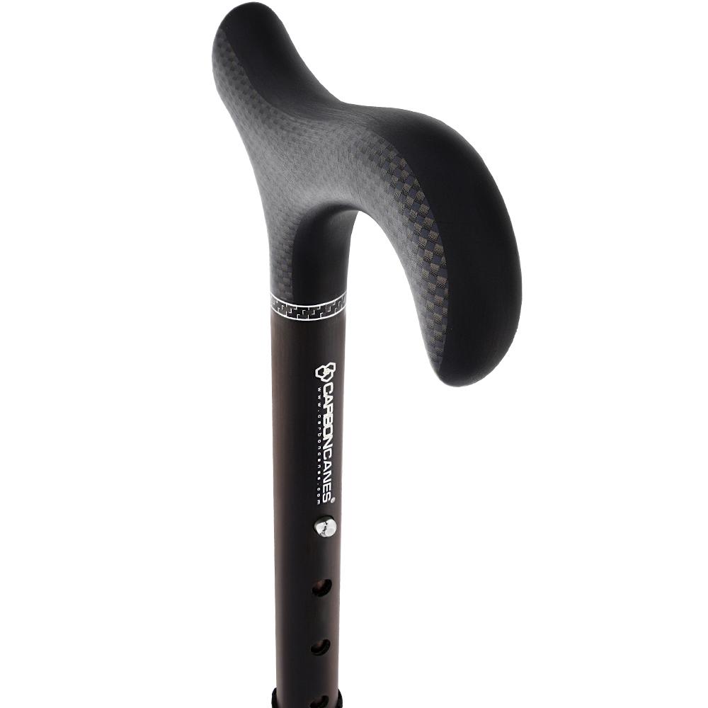 Exotic Ebony Wrapped Folding Carbon Fiber Cane - Foldable, Adjustable Superlite Carbon Fiber Walking Canes - Tophatter Daily Deals