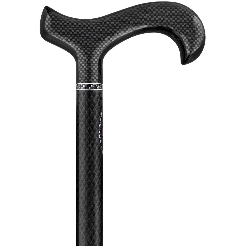 Extra Tall, Folding Carbon Fiber Derby Cane - Adjustable Superlite Carbon Fiber Walking Canes - Tophatter Daily Deals