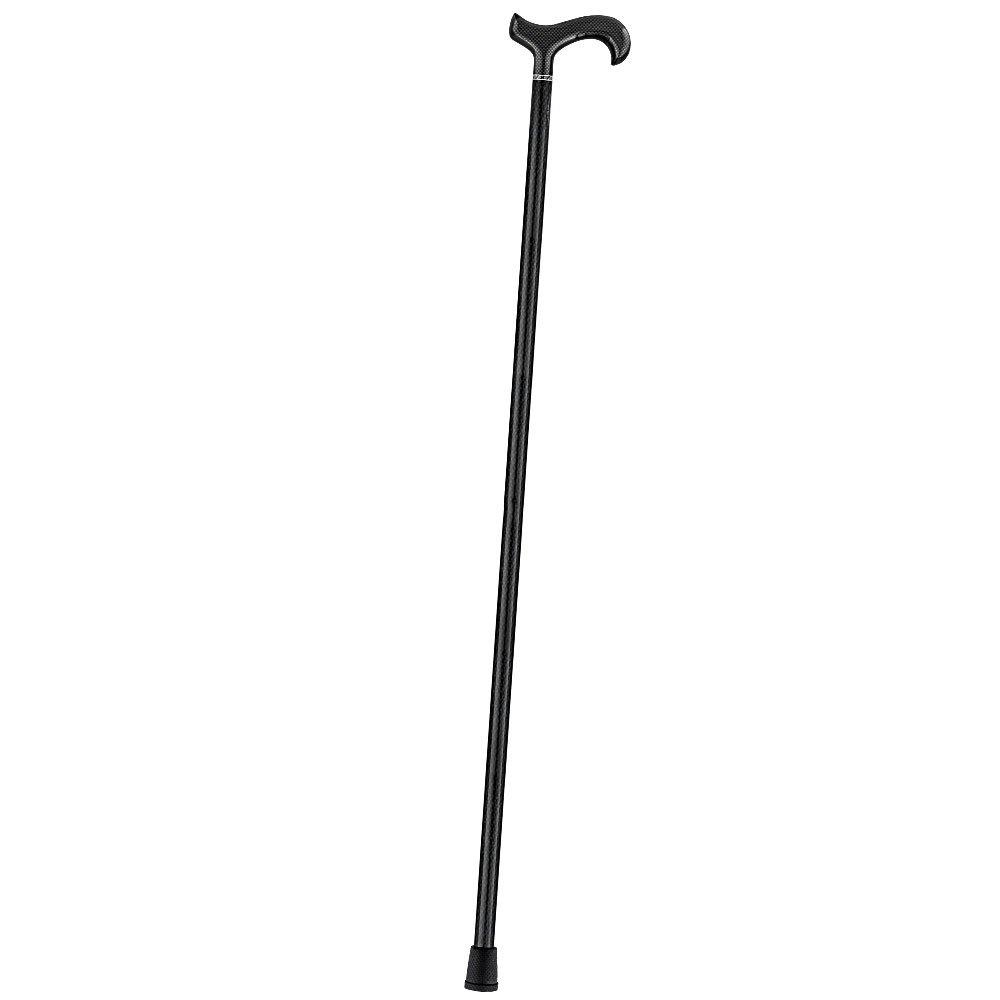 Extra Tall Black Carbon Fiber Derby Cane - Triple Wound Superlite Carbon Fiber Walking Canes - Tophatter Daily Deals