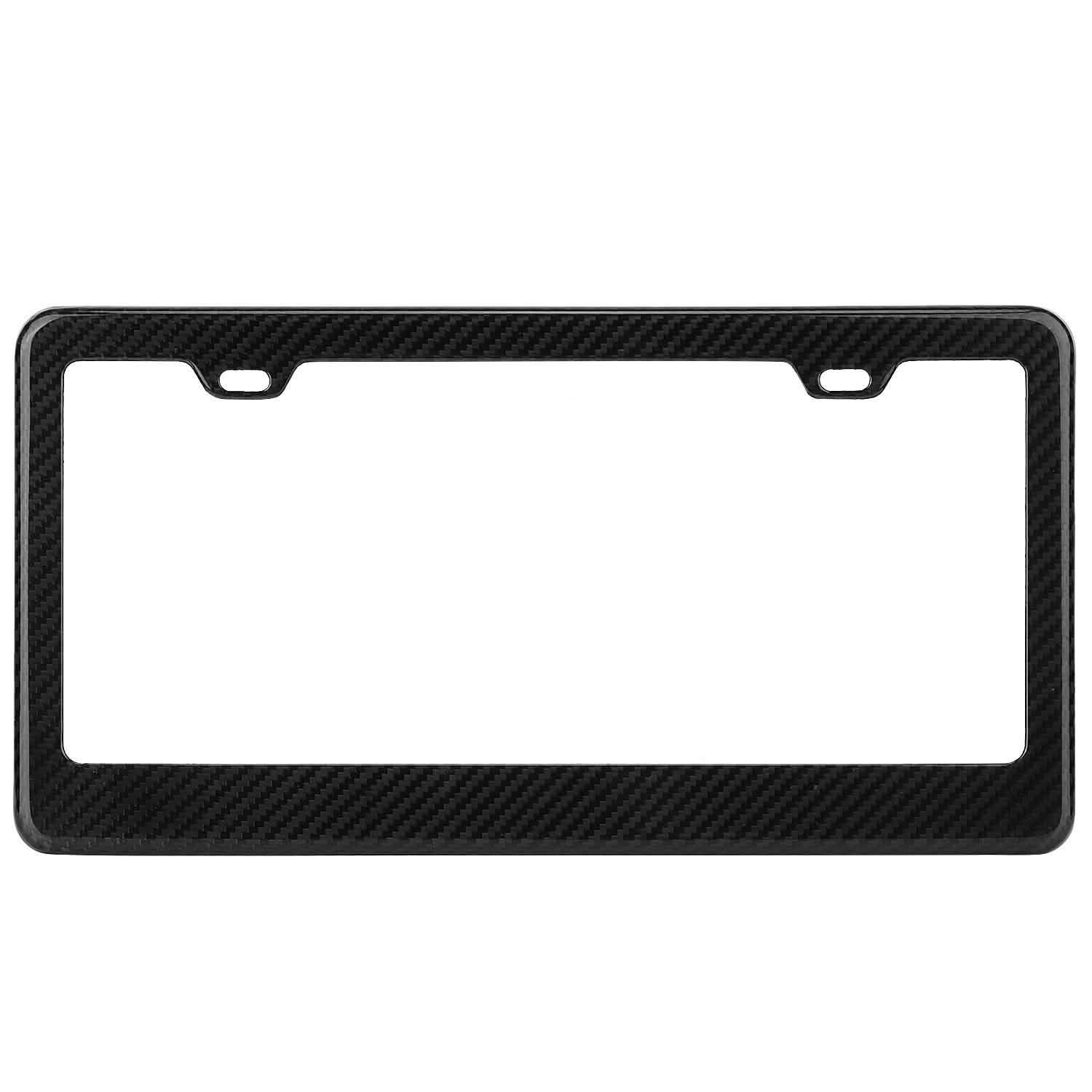 Carbon Fiber Black License Plate Automotive - Tophatter Daily Deals