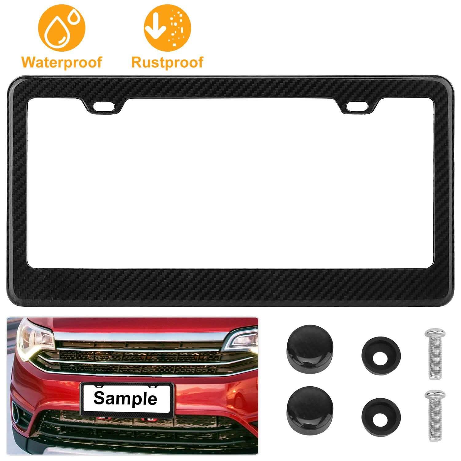 Carbon Fiber Black License Plate Automotive - Tophatter Daily Deals