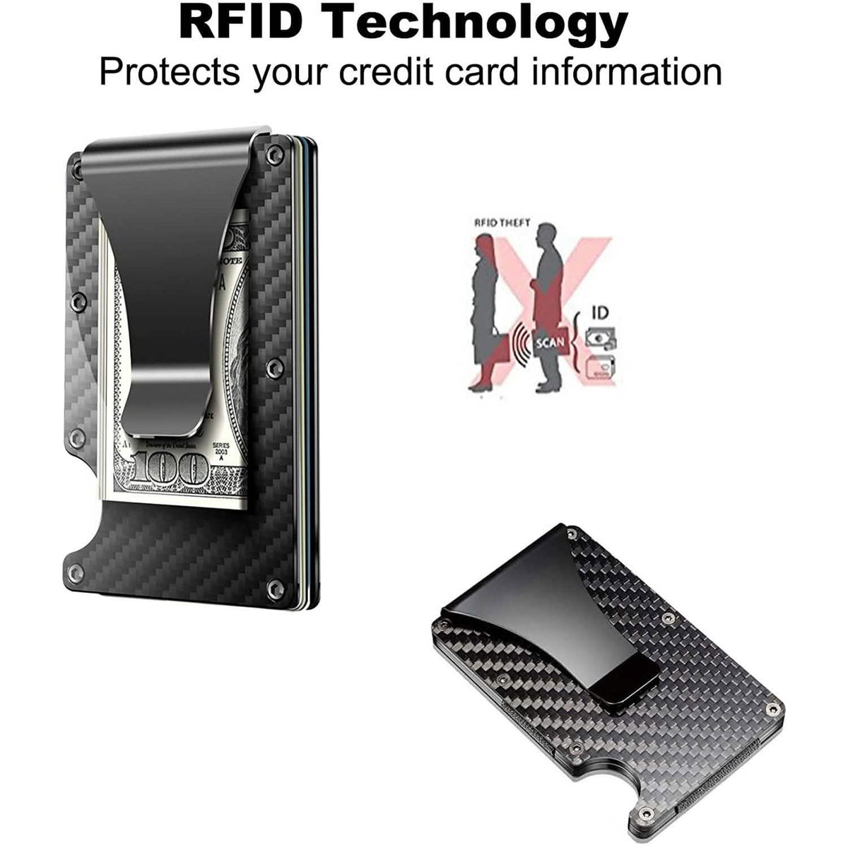 Carbon Fiber Money Clip Wallet with RFID Blocking Handbags & Wallets - Tophatter Daily Deals