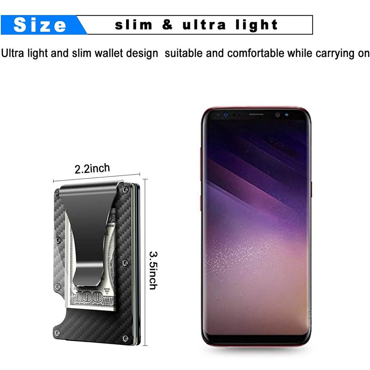 Carbon Fiber Money Clip Wallet with RFID Blocking Handbags & Wallets - Tophatter Daily Deals