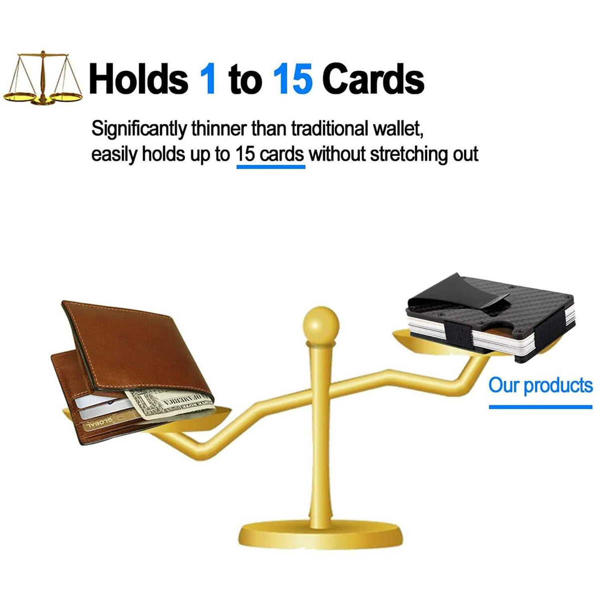 Carbon Fiber Money Clip Wallet with RFID Blocking Handbags & Wallets - Tophatter Daily Deals