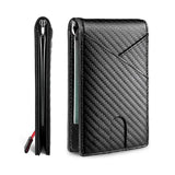 Carbon Fiber Rfid Men Wallets Bi-fold Vallet Billfold Black Handbags & Wallets - Tophatter Daily Deals