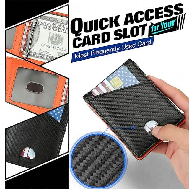 Carbon Fiber Rfid Men Wallets Bi-fold Vallet Billfold Handbags & Wallets - Tophatter Daily Deals