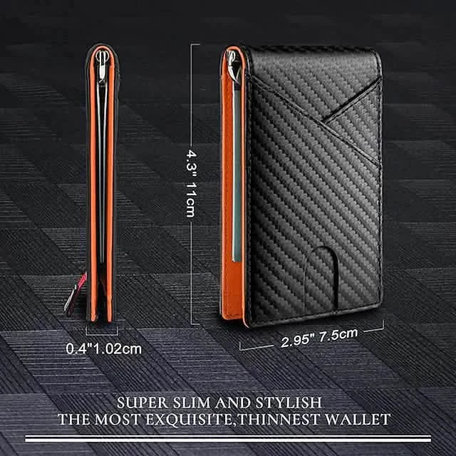 Carbon Fiber Rfid Men Wallets Bi-fold Vallet Billfold Handbags & Wallets - Tophatter Daily Deals