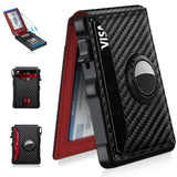 AirTag Wallet Leather Slim RFID Blocking Wallet Carbon - Tophatter Daily Deals