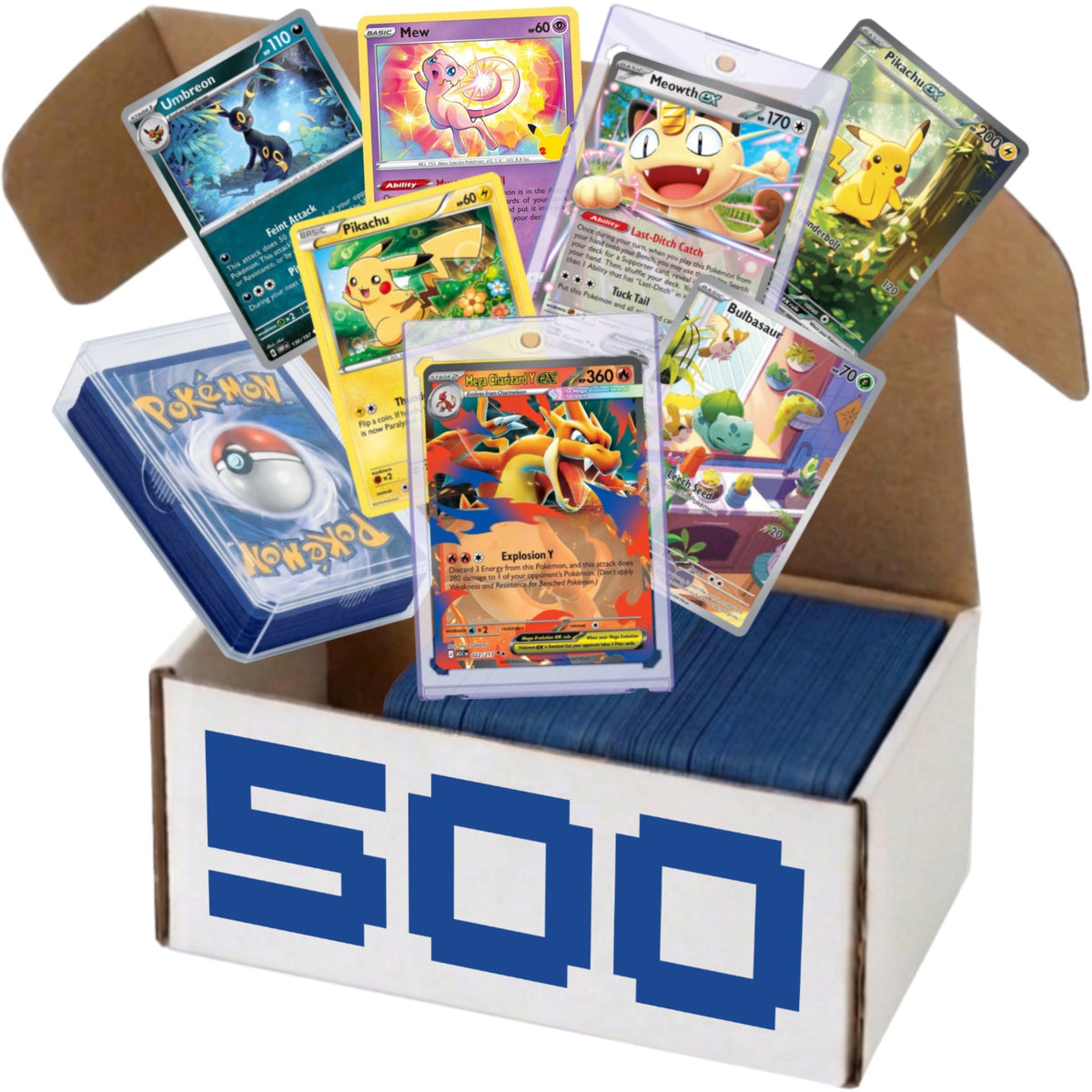 500-Card Pokemon TCG Mystery Lot with Deck Box - Assorted Commons, Rares and Holos Toys & Games - Tophatter Daily Deals