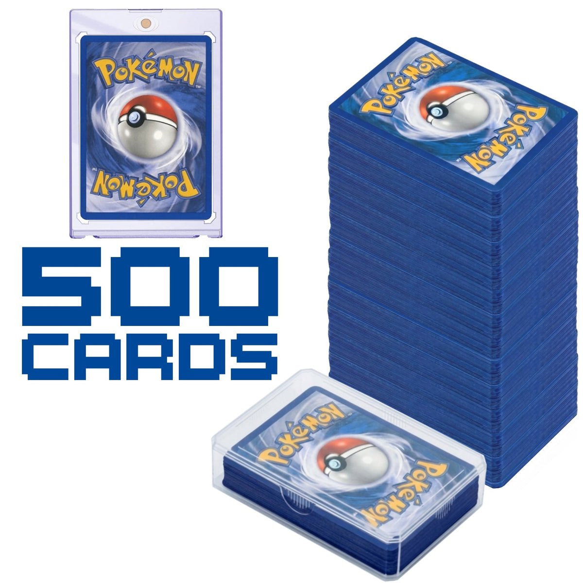 500-Card Pokemon TCG Mystery Lot with Deck Box - Assorted Commons, Rares and Holos Toys & Games - Tophatter Daily Deals