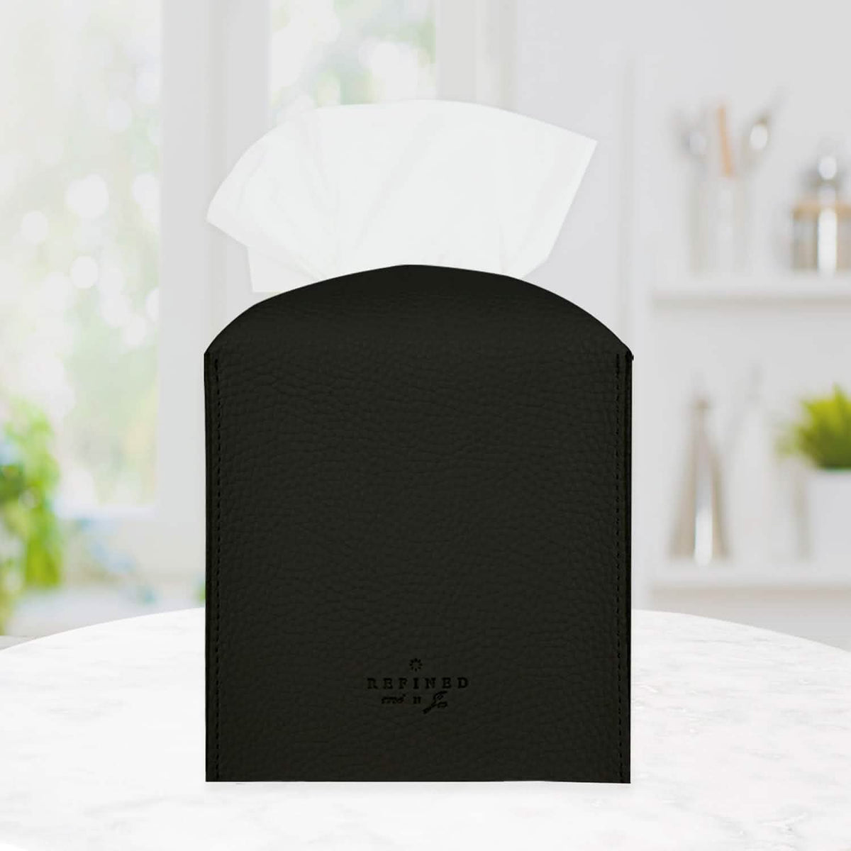 Carrotez Modern PU Leather Square Tissue Box Holder Furniture & Decor - Tophatter Daily Deals