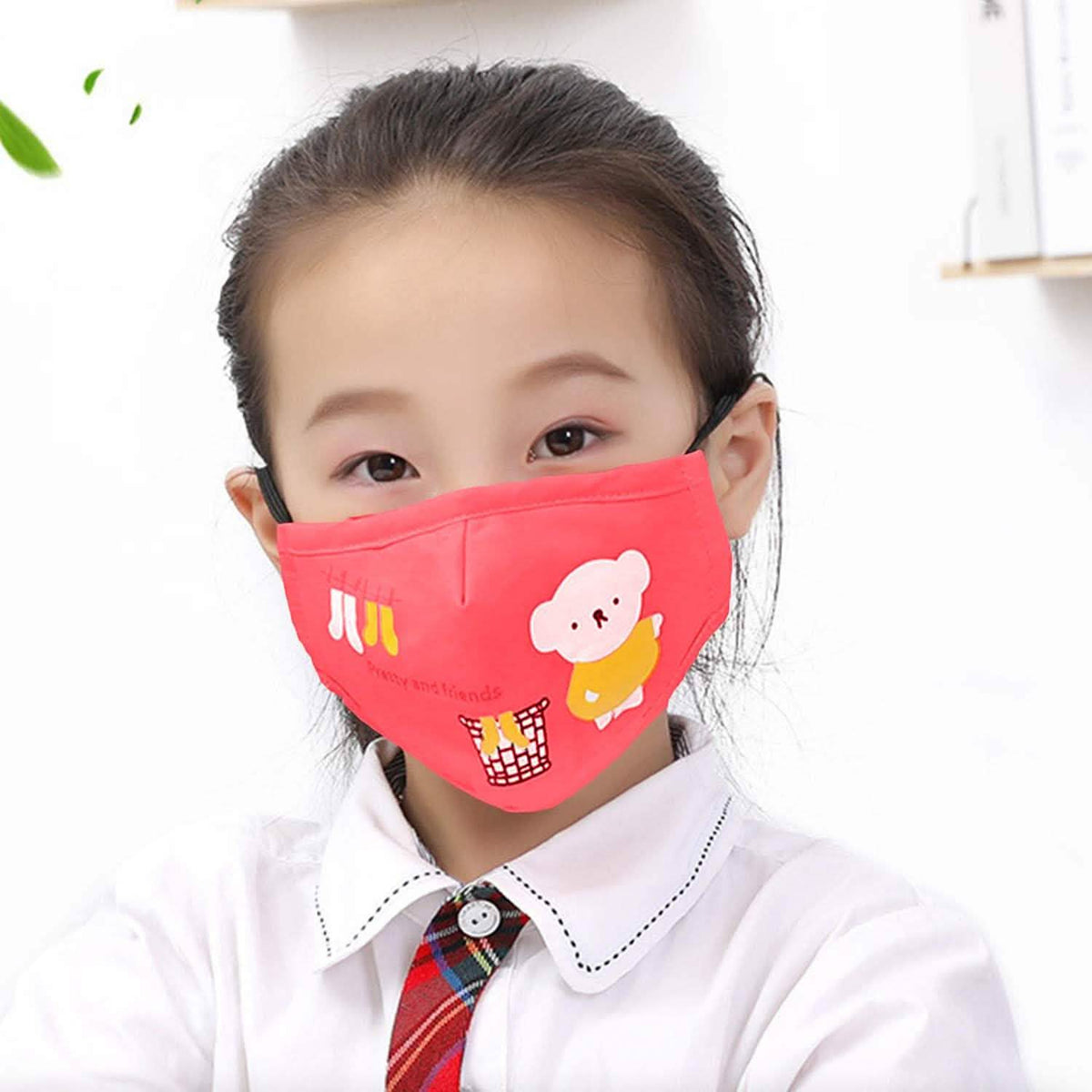 Cartoon Bears Cotton Dustproof for Children Red Face Masks & PPE - Tophatter Daily Deals