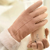 Cashmere Warm Suede Leather Plush Touch Screen Gloves Gloves, Scarves & Earmuffs - Tophatter Daily Deals
