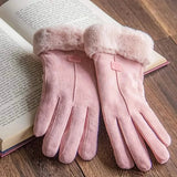 Cashmere Warm Suede Leather Plush Touch Screen Gloves Gloves, Scarves & Earmuffs - Tophatter Daily Deals